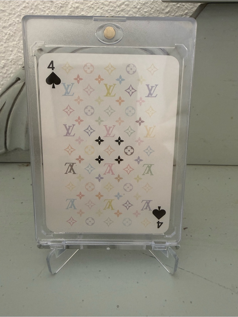Louis Vuitton Multicolor Playing Card - 4 of Spades with COA